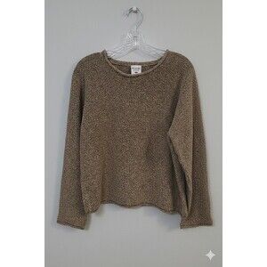 Columbia knit pullover sweater in beige/tan, size petite large.